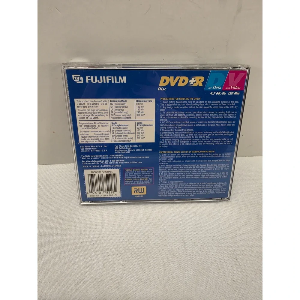 Fujifilm DVD+R 4.7GB 120 Min Recordable Disc for Data and Video in Jewel Case